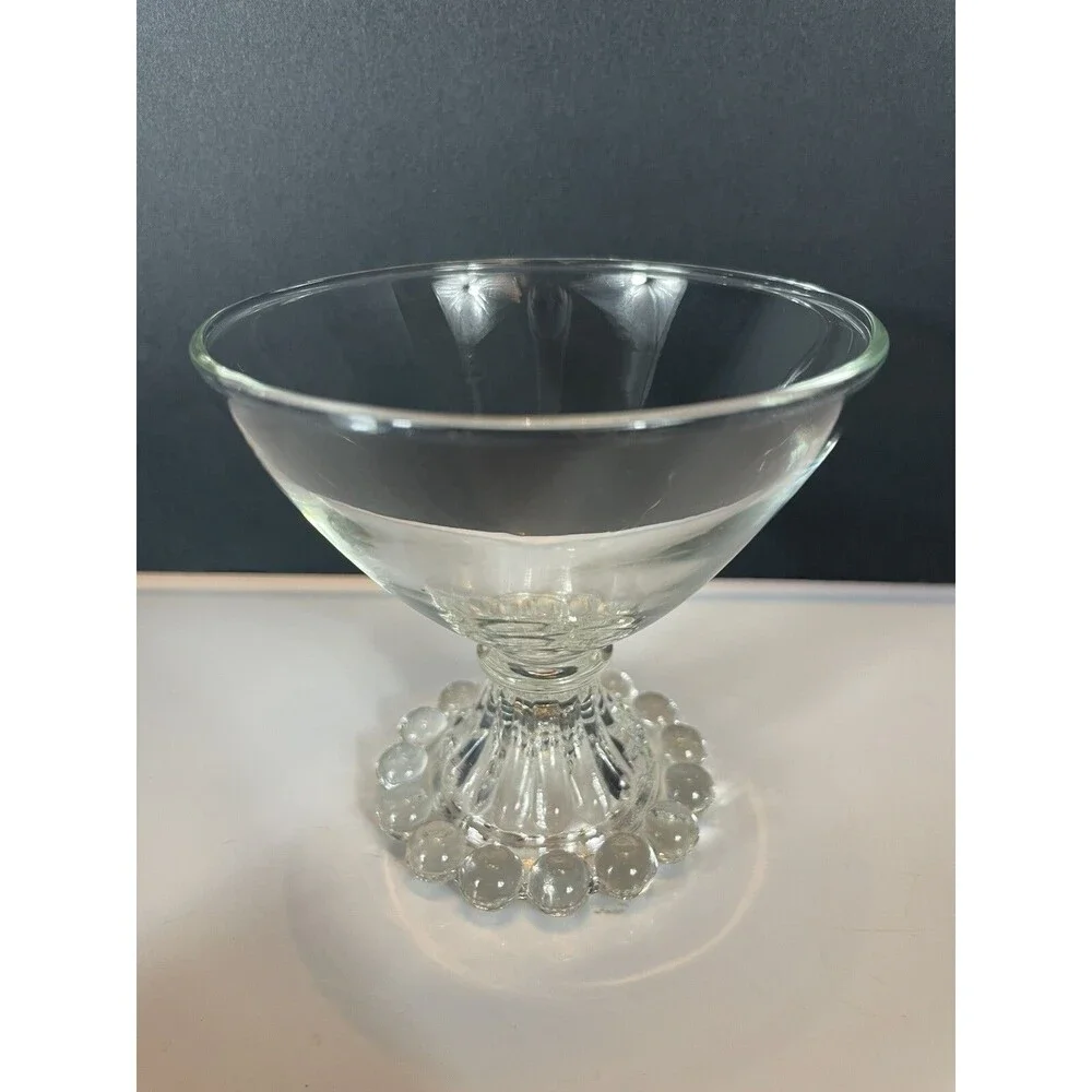 Vtg Anchor Hocking Glasses Berwick Boopie Clear Champagne Tall Sherbet Set 6